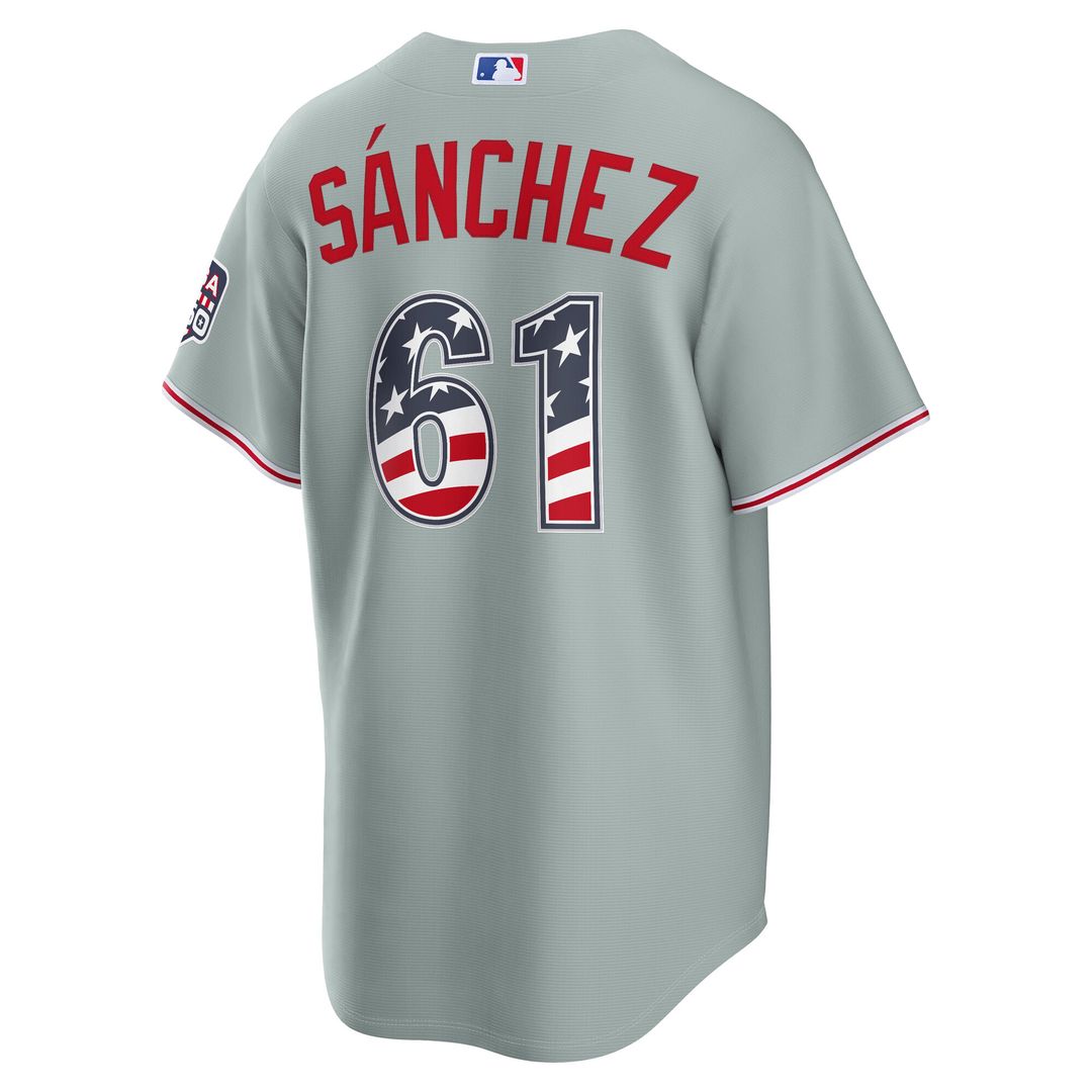 Philadelphia Phillies Cristopher Sanchez USA 250 Fourth of July Road Stadium Jersey - Gray