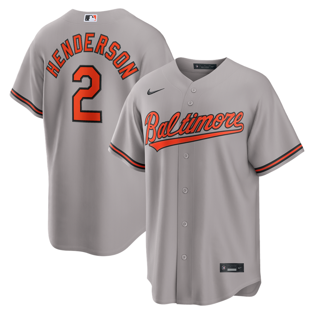 Baltimore Orioles Gunnar Henderson Road Replica Jersey - Gray