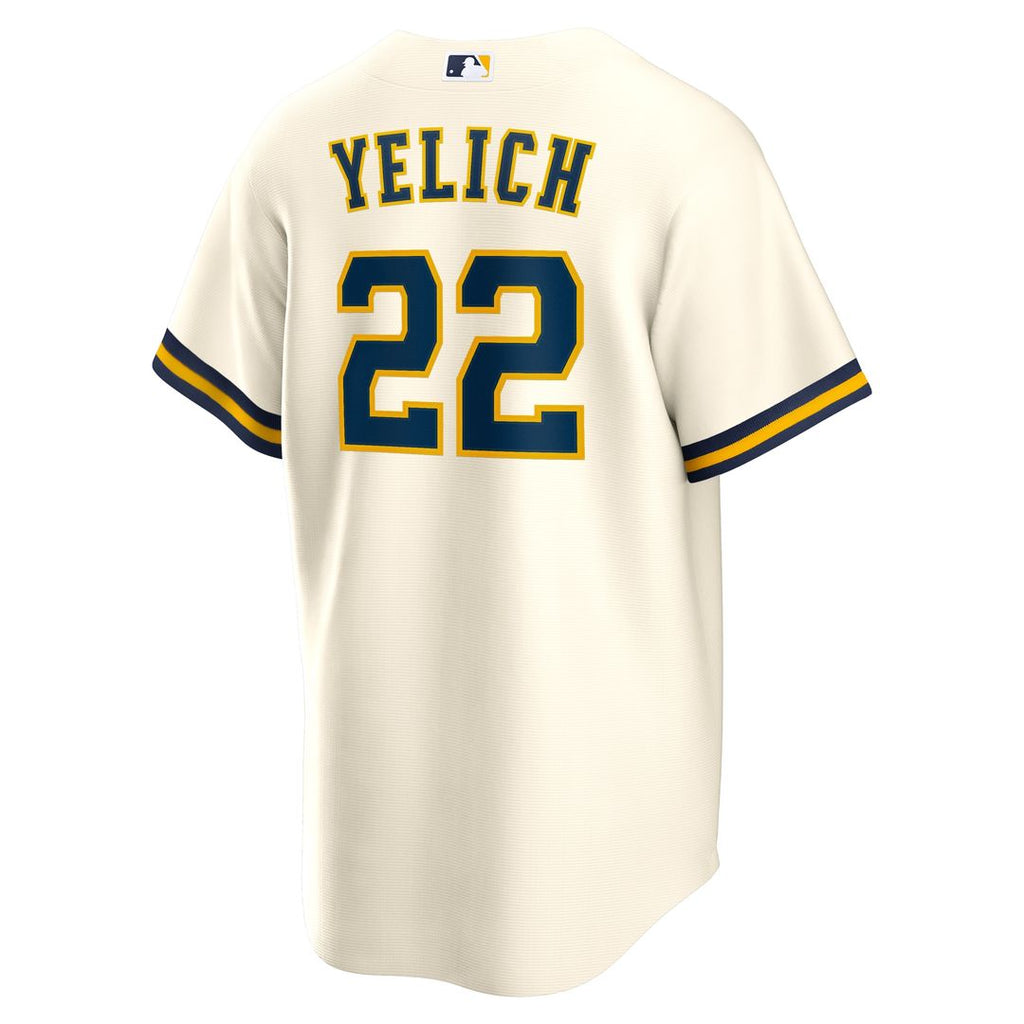 Milwaukee Brewers Christian Yelich Home Replica Jersey - White