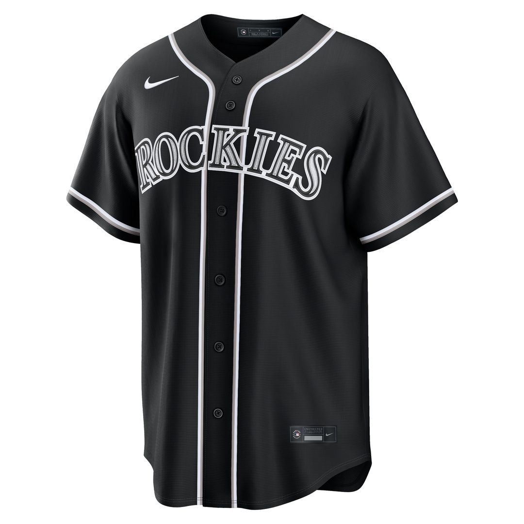 Colorado Rockies Fashion Replica Black Out Jersey