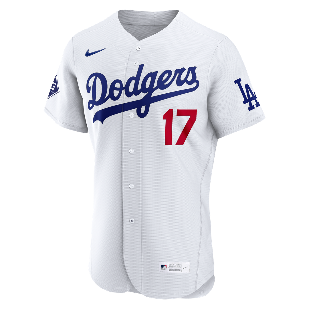 Los Angeles Dodgers Shohei Ohtani Home Authentic Sponsor Patch Jersey - White