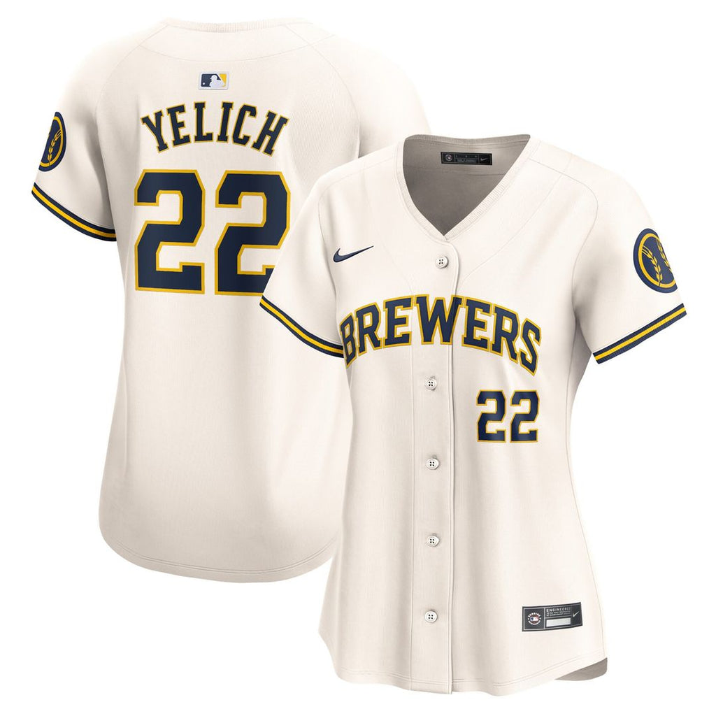 Milwaukee Brewers Christian Yelich Women's Home Limited Jersey - Cream