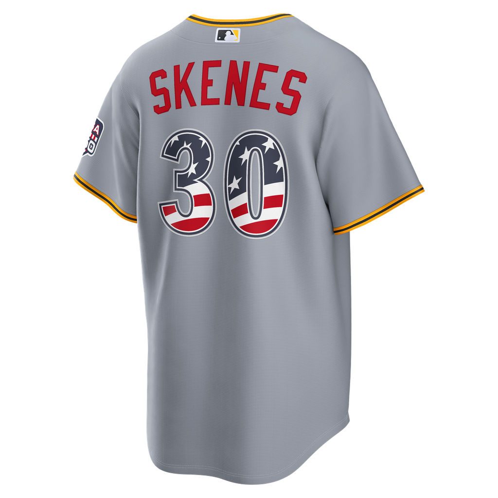 Pittsburgh Pirates Paul Skenes USA 250 Fourth of July Road Stadium Jersey - Gray
