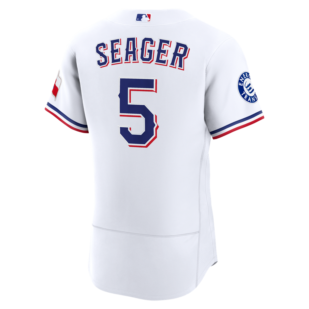 Texas Rangers Corey Seager Home Authentic Sponsor Patch Jersey - White