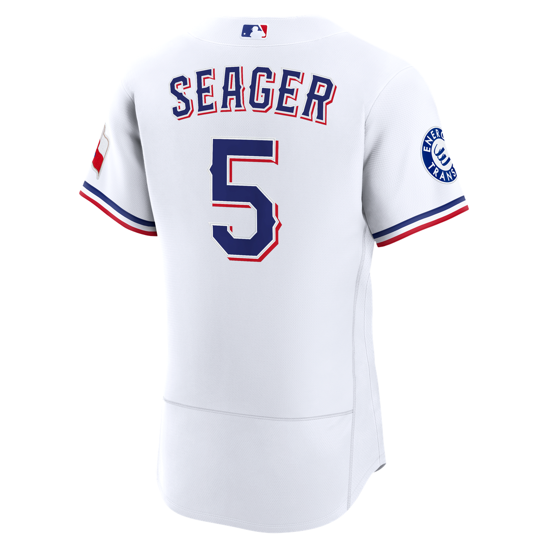 Texas Rangers Corey Seager Home Authentic Sponsor Patch Jersey - White