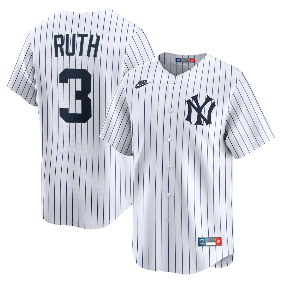 New York Yankees Babe Ruth Throwback Cooperstown Limited Jersey - White