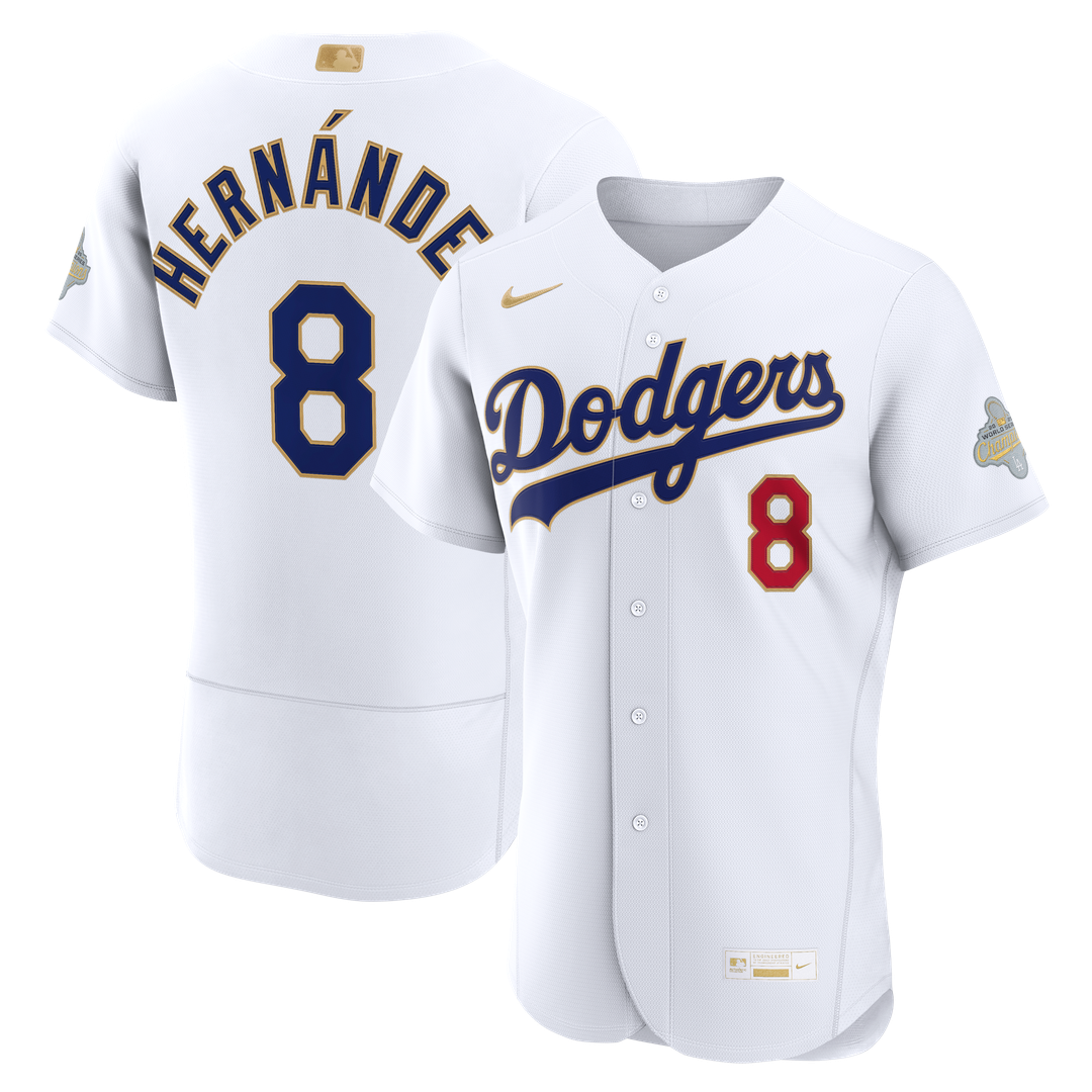 Los Angeles Dodgers Enrique Hernández 2026 Gold Collection Authentic Jersey - White