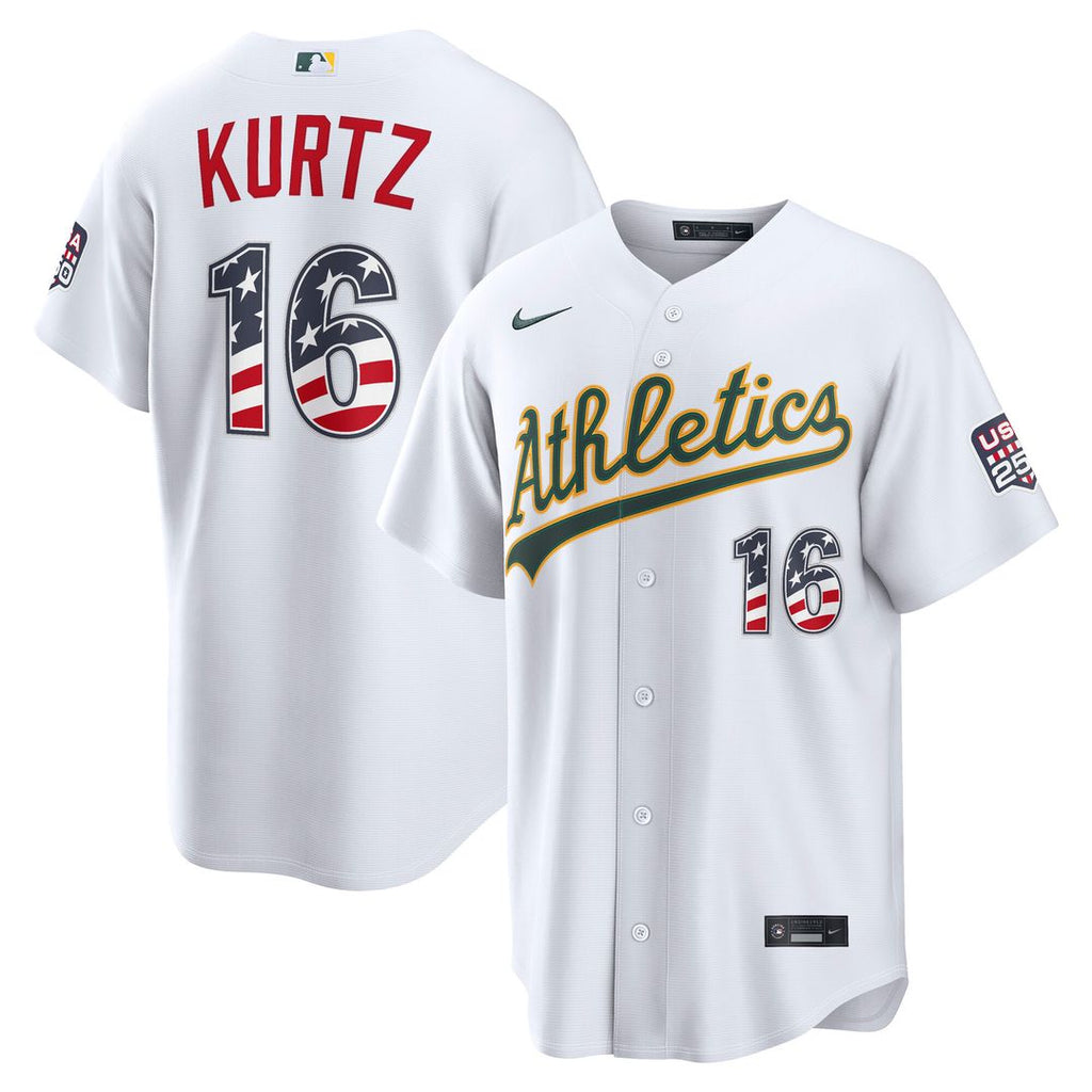 Athletics Nick Kurtz USA 250 Fourth of July Home Stadium Jersey - White
