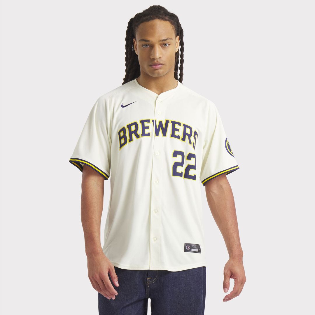 Milwaukee Brewers Christian Yelich Home Limited Jersey - Cream