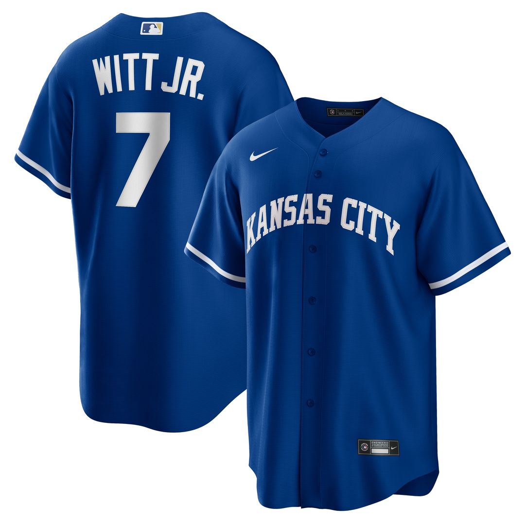 Kansas City Royals Bobby Witt Jr. Alternate 2 Replica Jersey - Rush Blue
