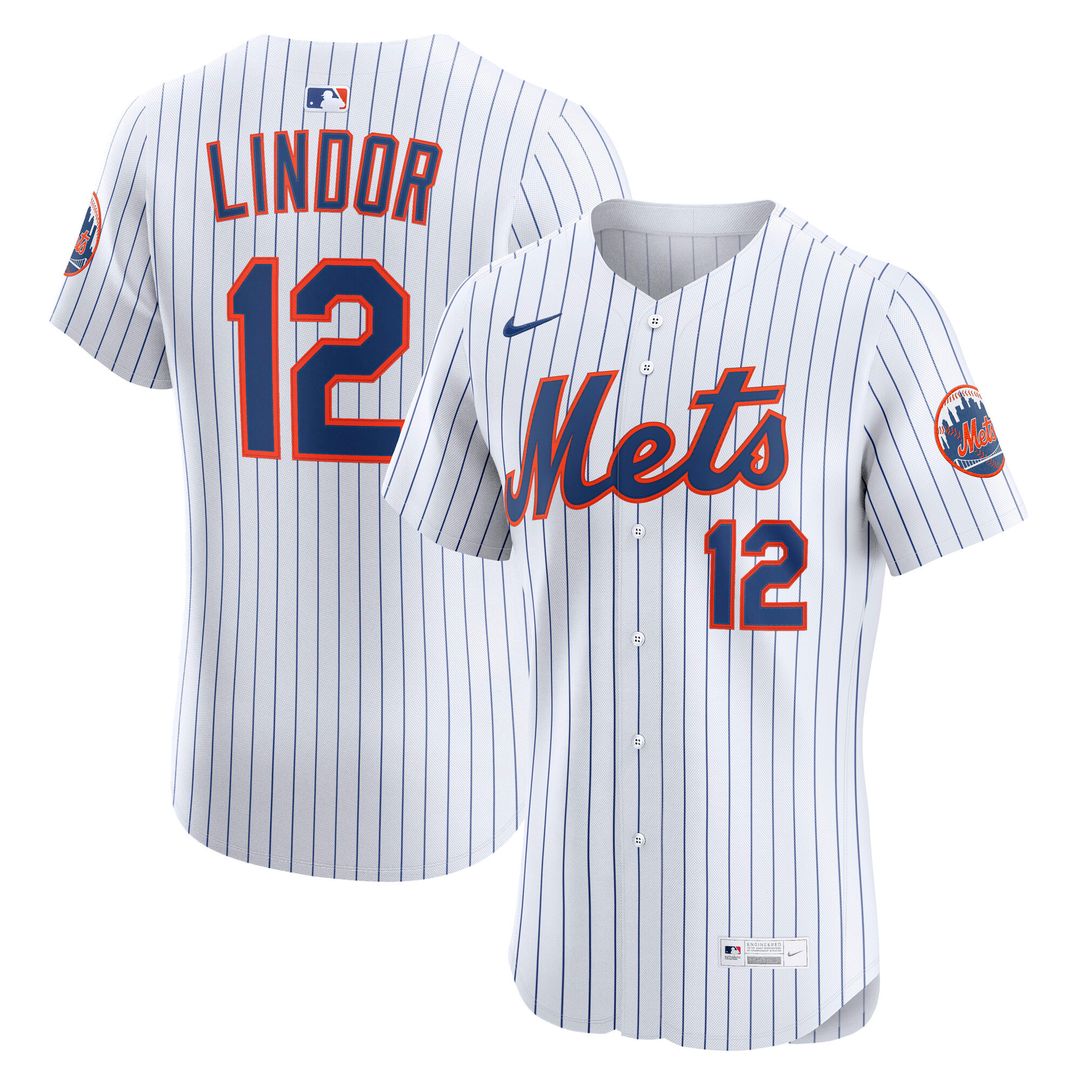 New York Mets Francisco Lindor Home Elite Jersey - White