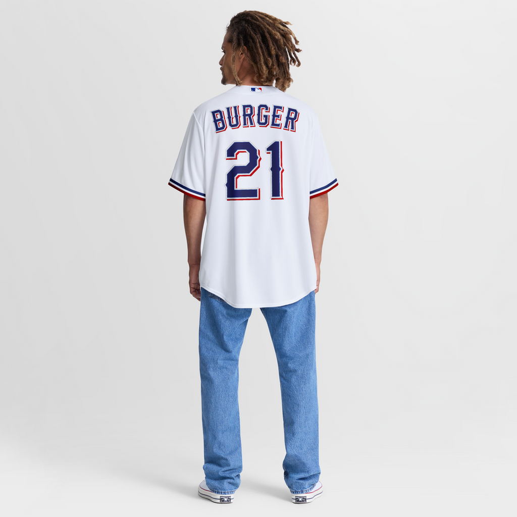 Texas Rangers Jake Burger Home Replica Jersey - White