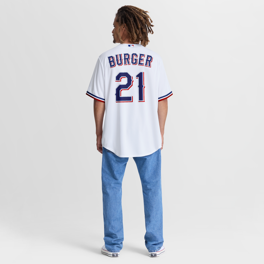 Texas Rangers Jake Burger Home Replica Jersey - White