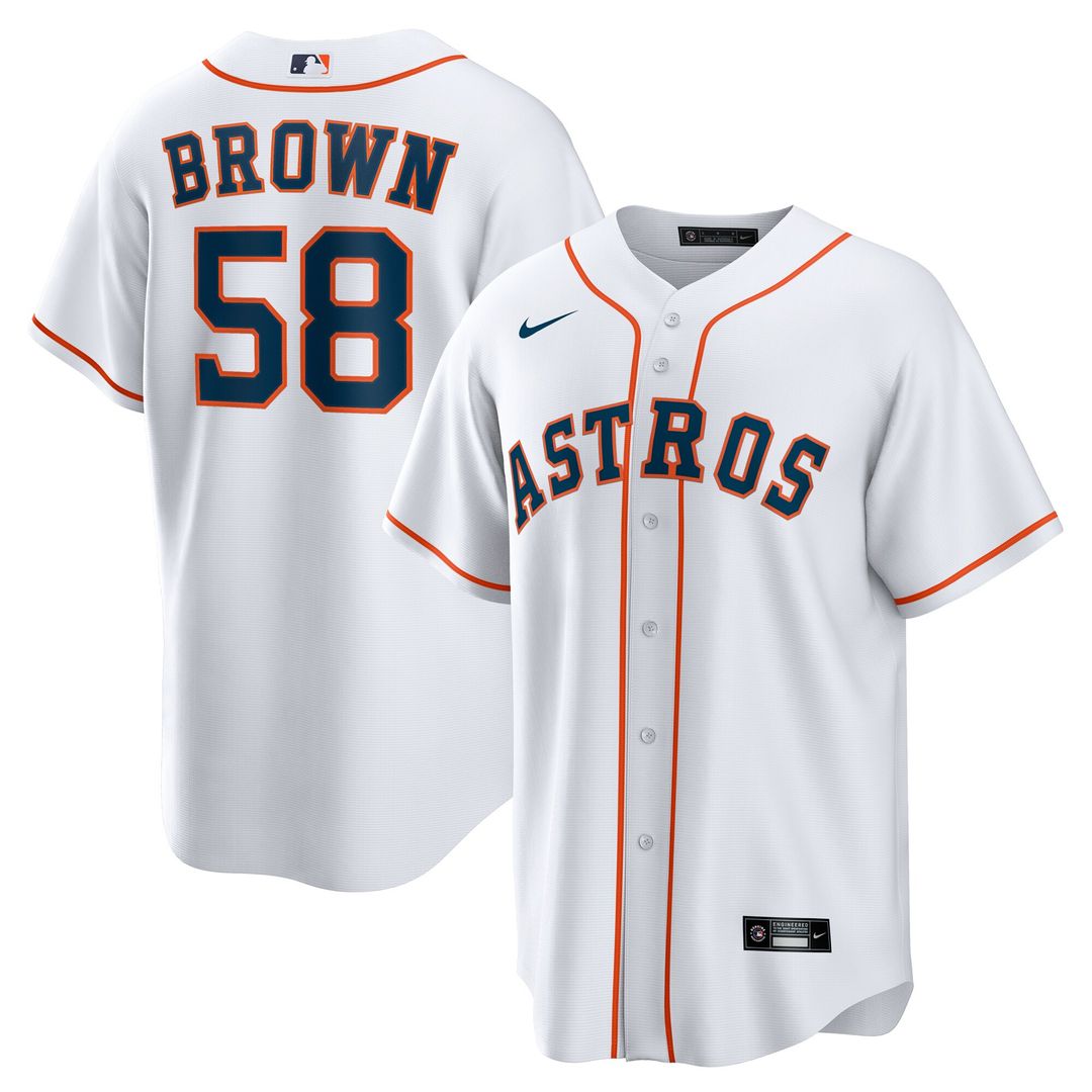 Houston Astros Hunter Brown Home Replica Jersey - White