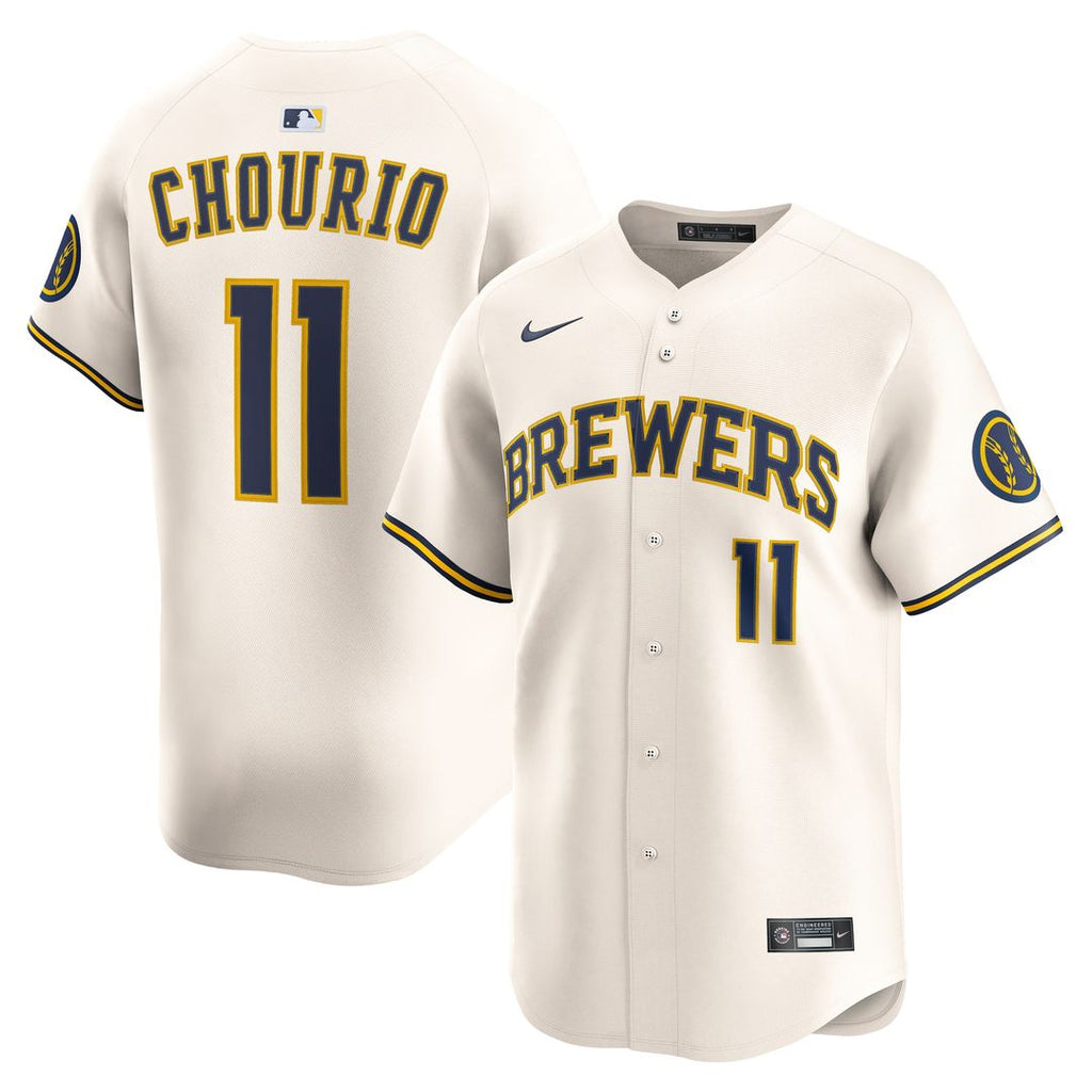 Milwaukee Brewers Jackson Chourio Home Limited Jersey - Cream