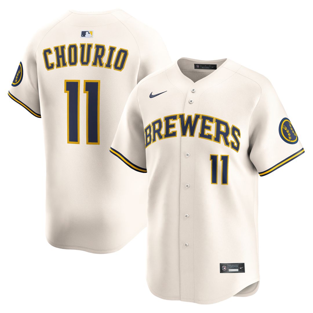 Milwaukee Brewers Jackson Chourio Home Limited Jersey - Cream