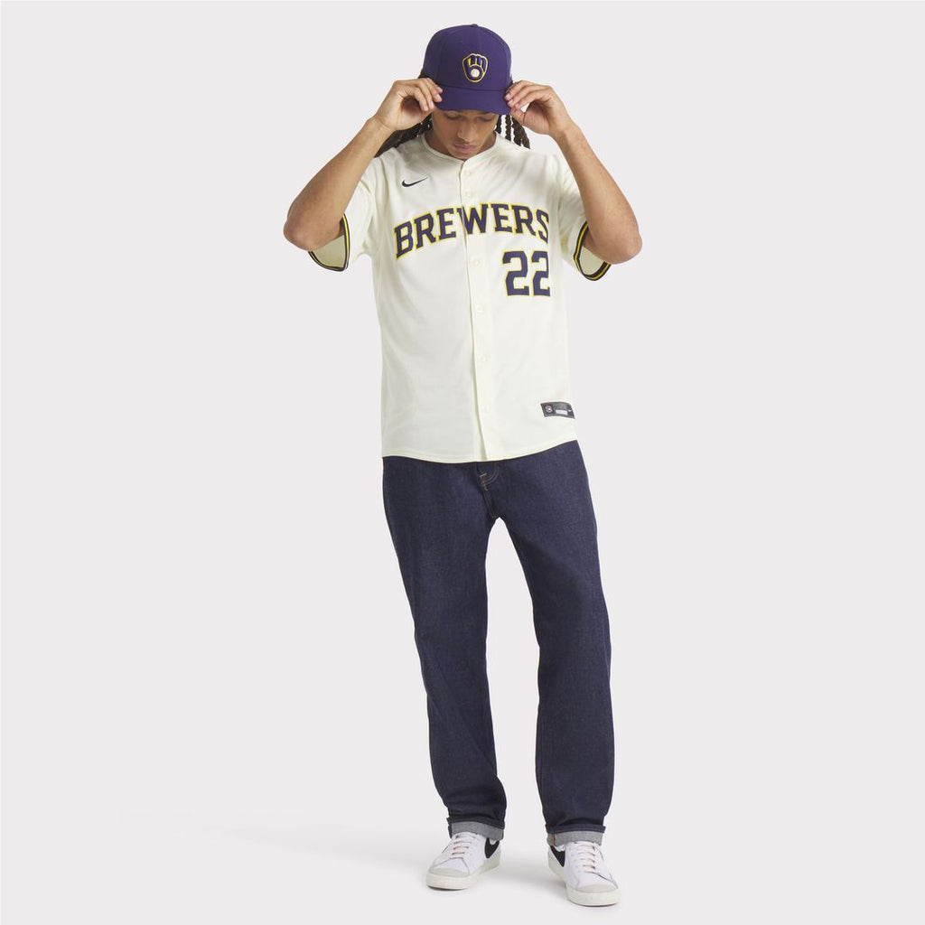 Milwaukee Brewers Christian Yelich Home Limited Jersey - Cream