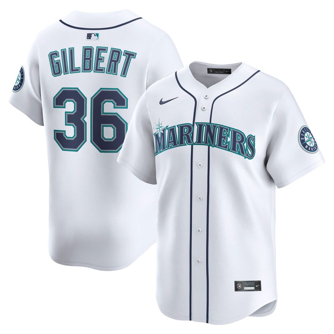 Seattle Mariners Logan Gilbert Home Limited Jersey - White