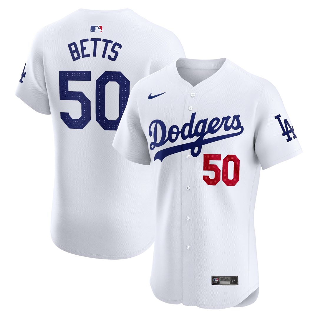 Los Angeles Dodgers Mookie Betts Home Elite Jersey - White