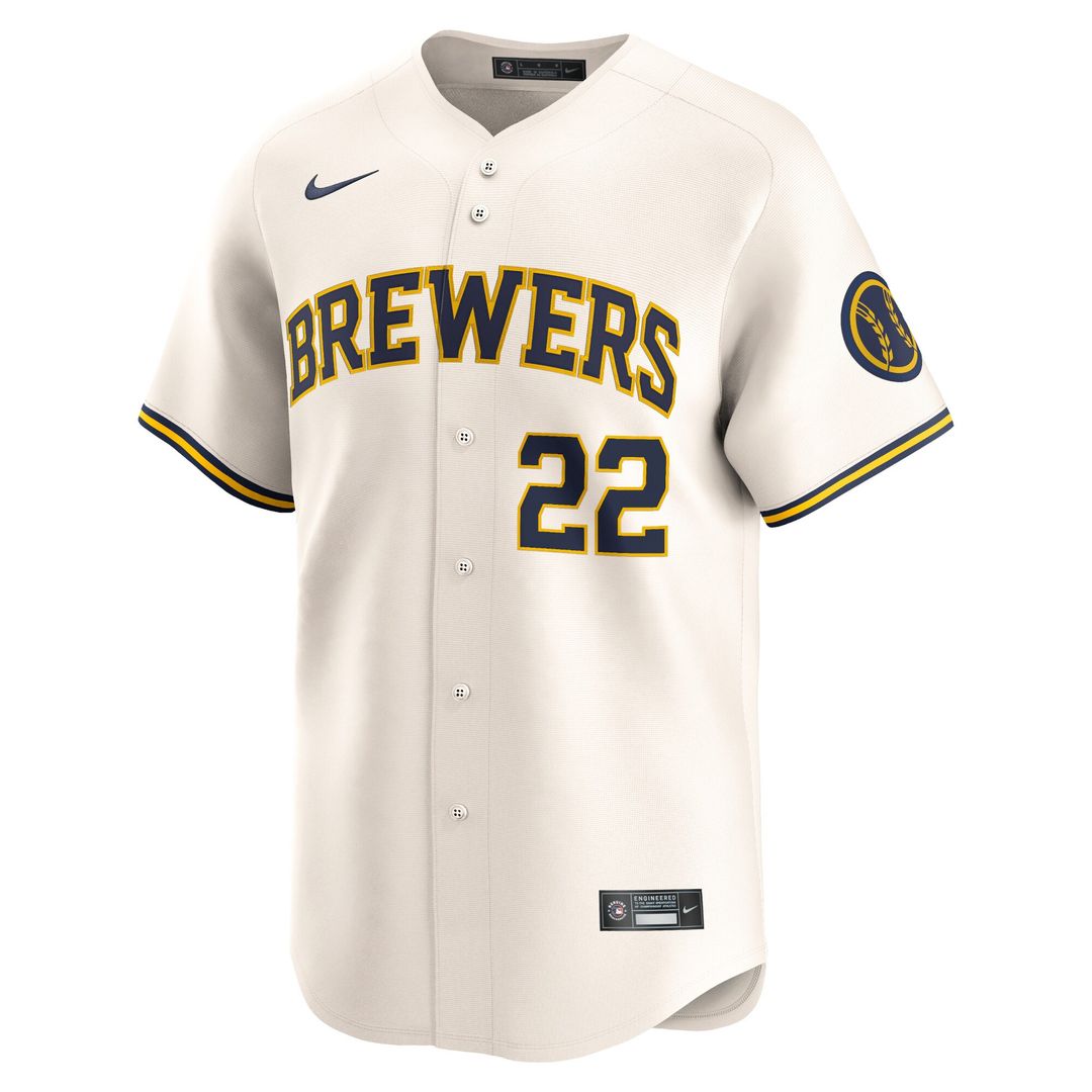 Milwaukee Brewers Christian Yelich Home Limited Jersey - Cream