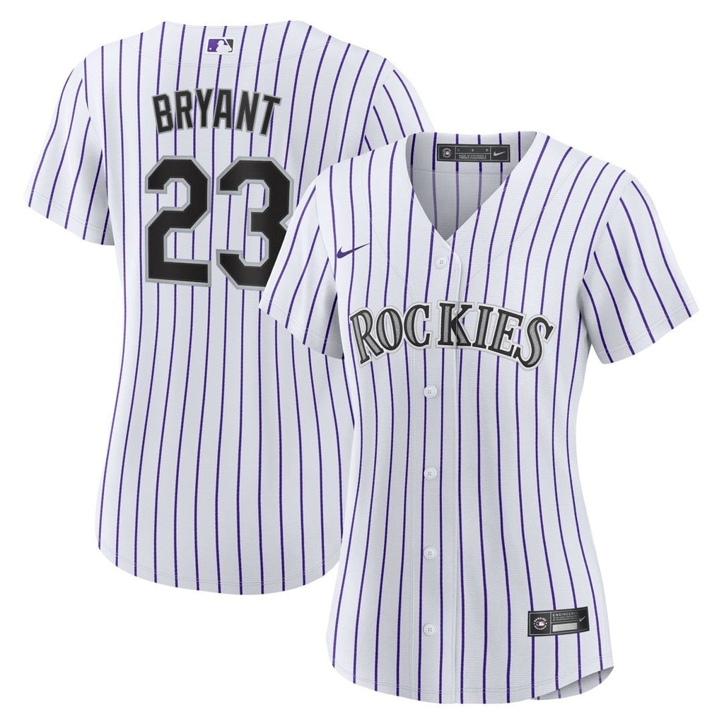 Colorado Rockies Kris Bryant Women's Replica Jersey - White/Purple