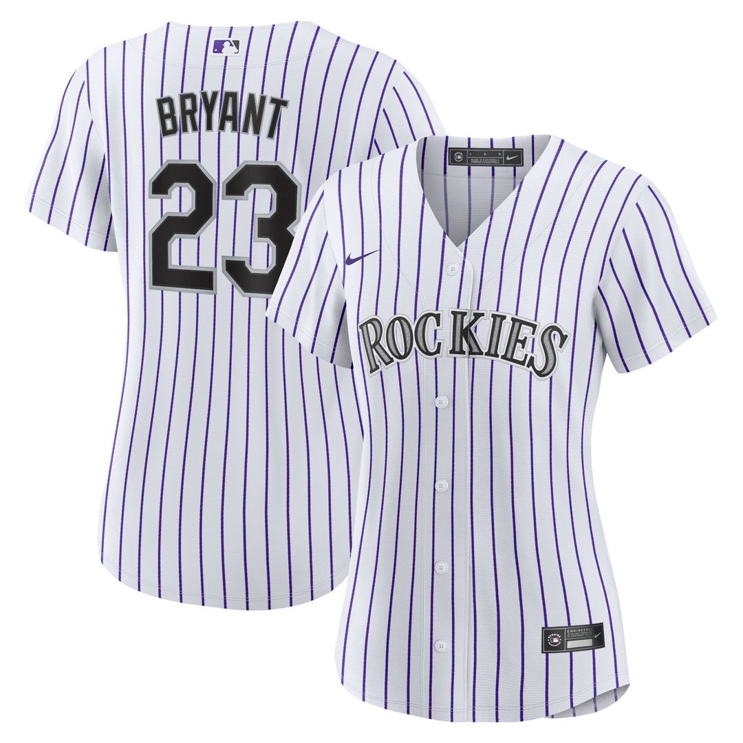Colorado Rockies Kris Bryant Women's Replica Jersey - White/Purple
