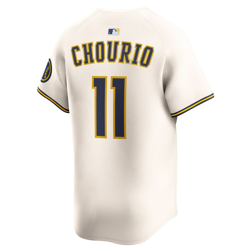 Milwaukee Brewers Jackson Chourio Home Limited Jersey - Cream