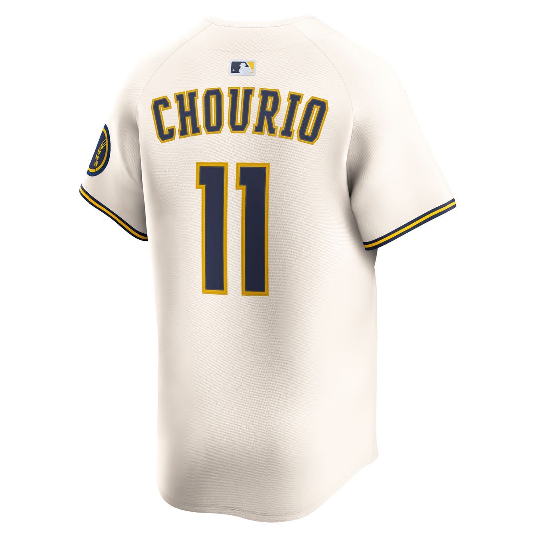 Milwaukee Brewers Jackson Chourio Home Limited Jersey - Cream