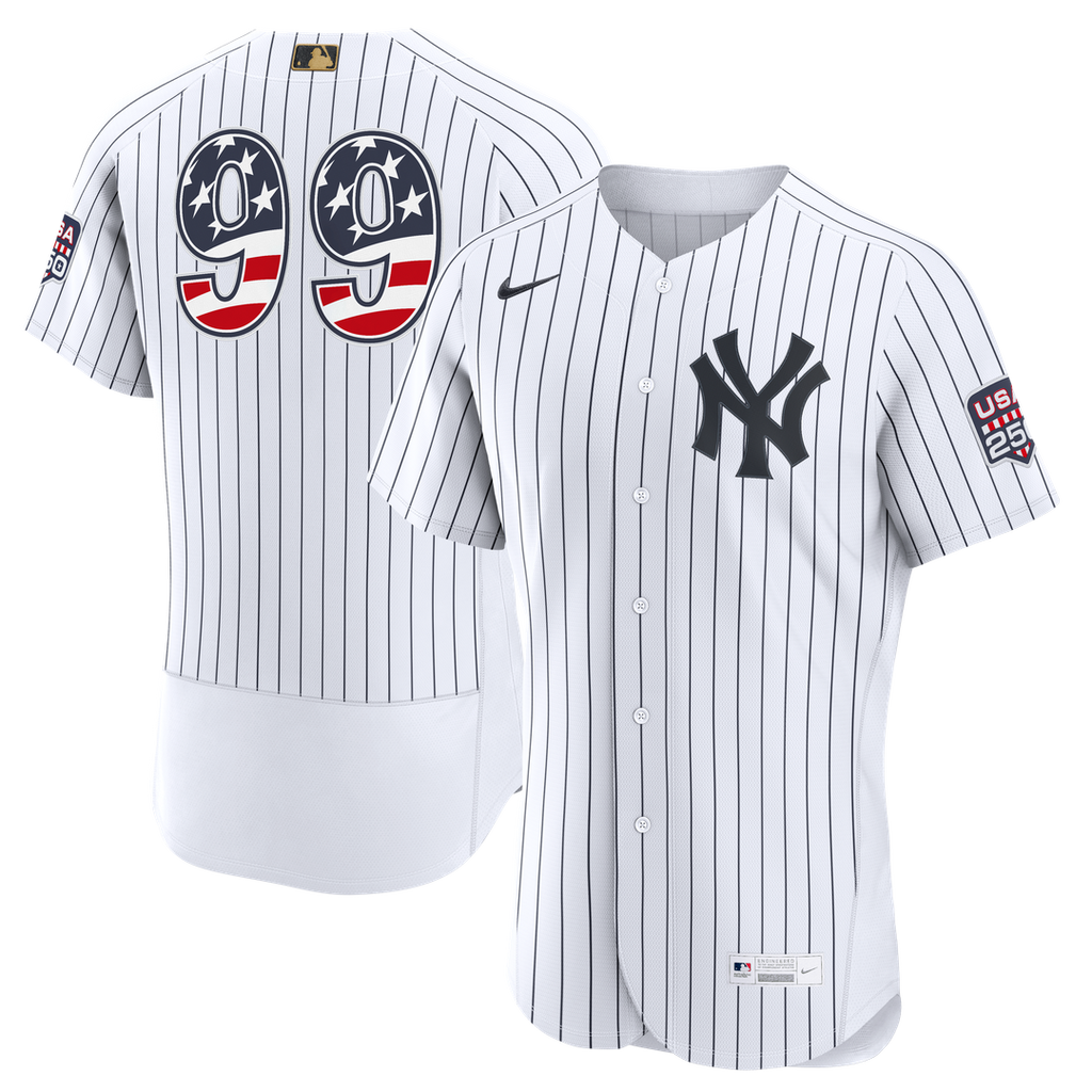 New York Yankees Aaron Judge USA 250 Fourth of July Home Authentic Jersey - White