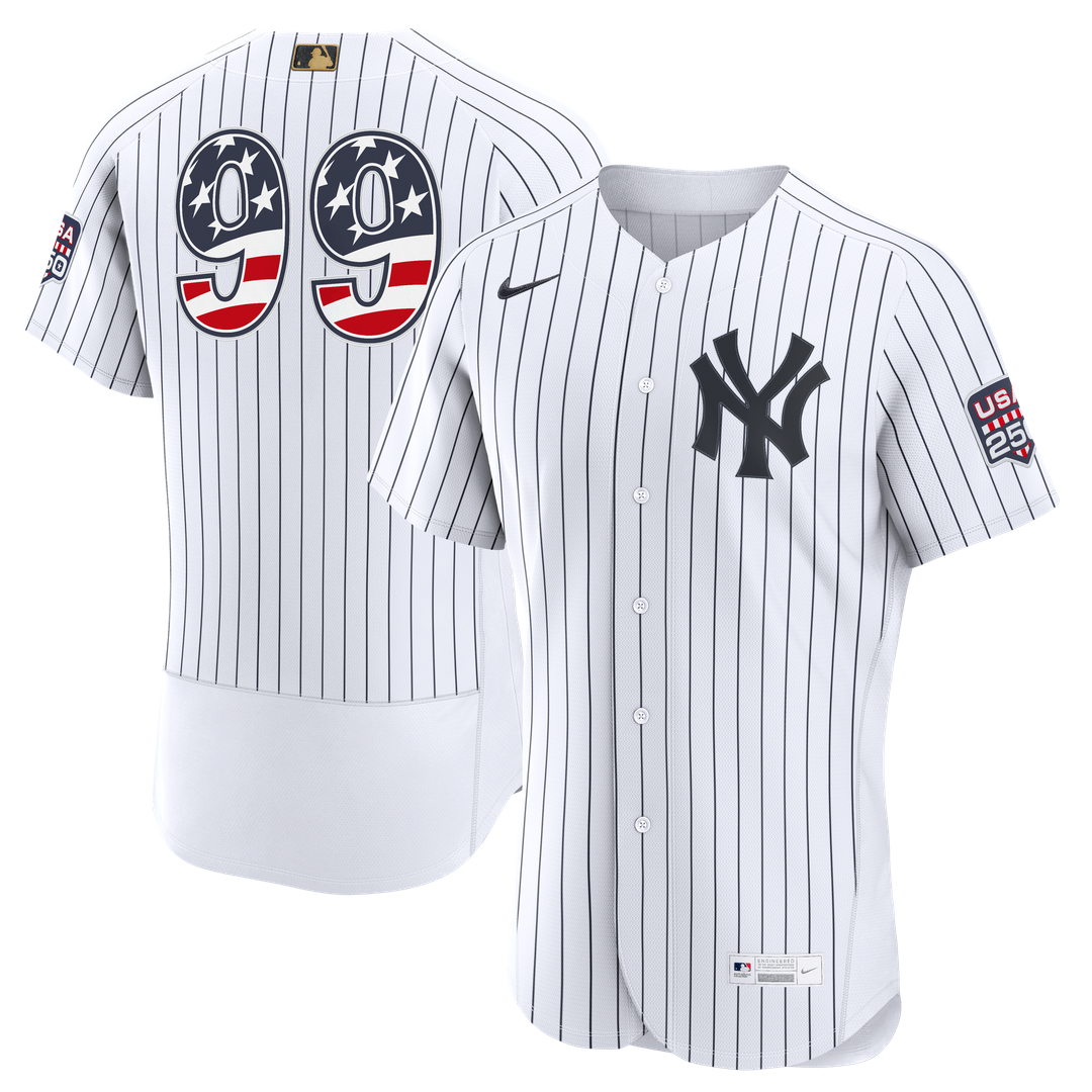 New York Yankees Aaron Judge USA 250 Fourth of July Home Authentic Jersey - White