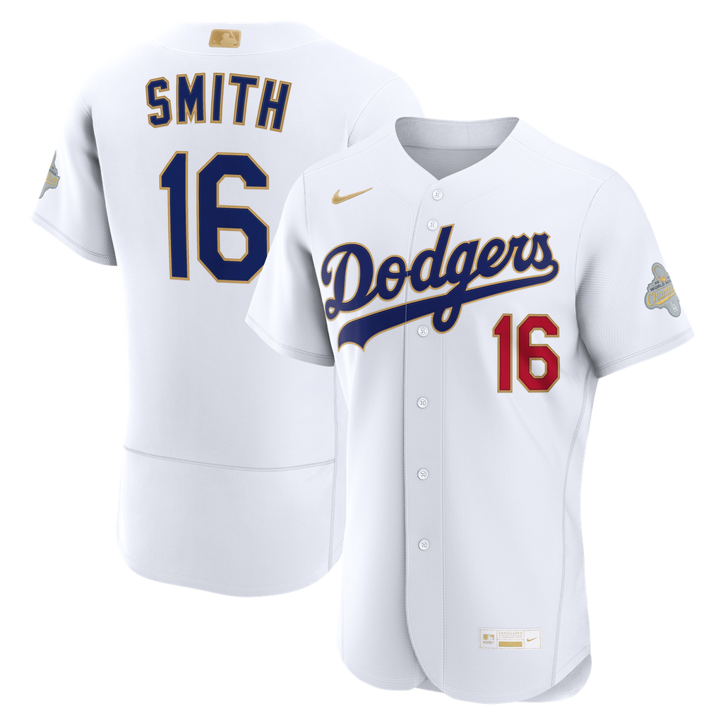 Los Angeles Dodgers Will Smith 2026 Gold Collection Authentic Jersey - White