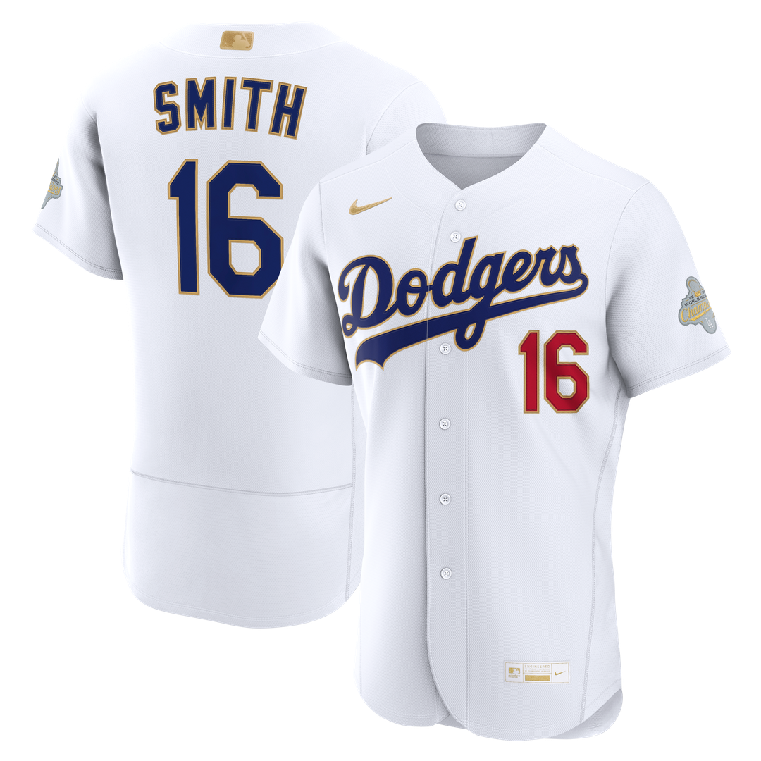 Los Angeles Dodgers Will Smith 2026 Gold Collection Authentic Jersey - White