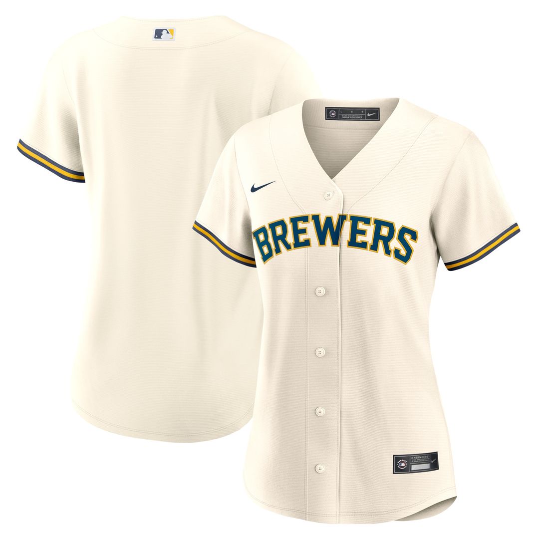 Milwaukee Brewers Women's Home Replica Team Jersey - Cream