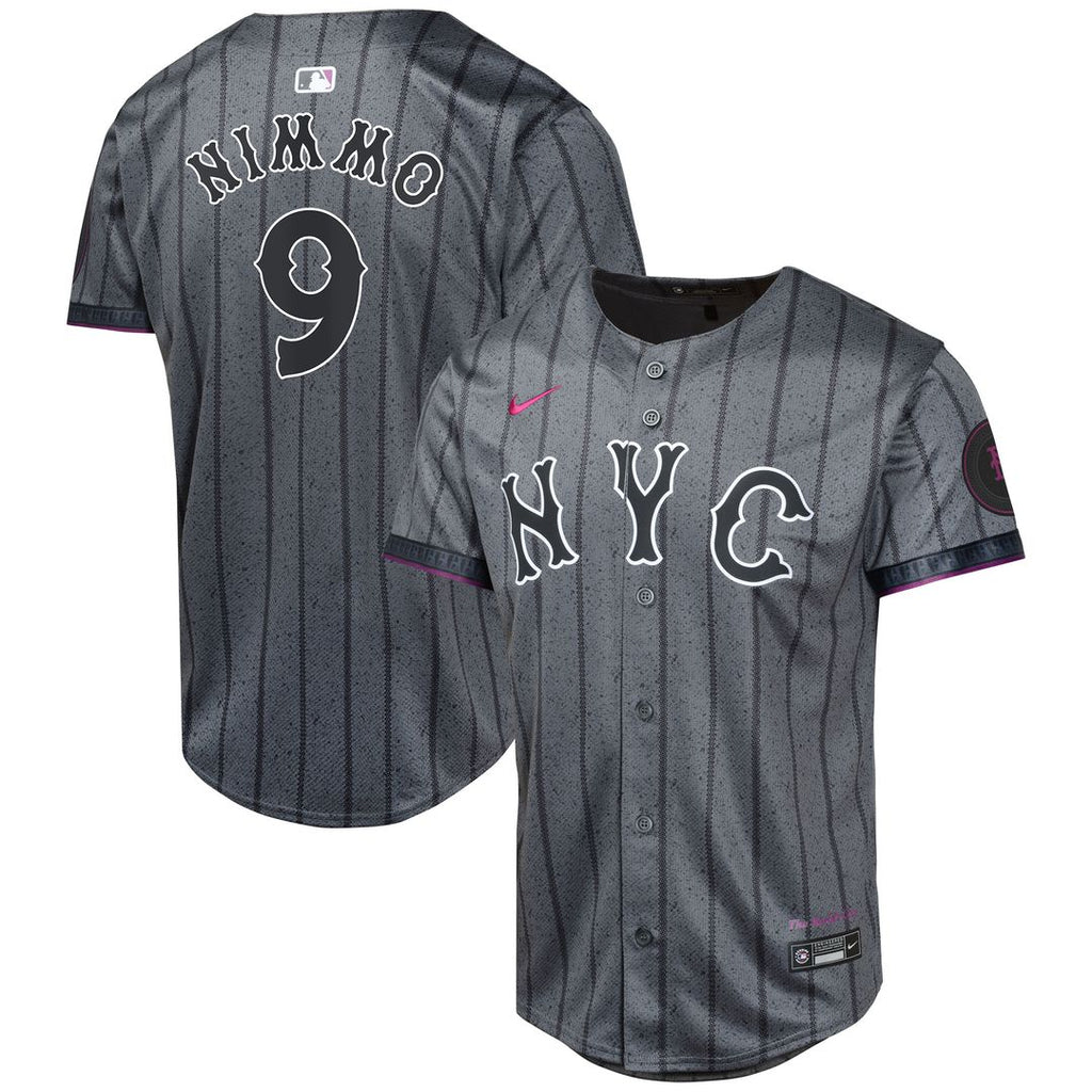 New York Mets Brandon Nimmo Youth 2024 City Connect Limited Jersey - Graphite