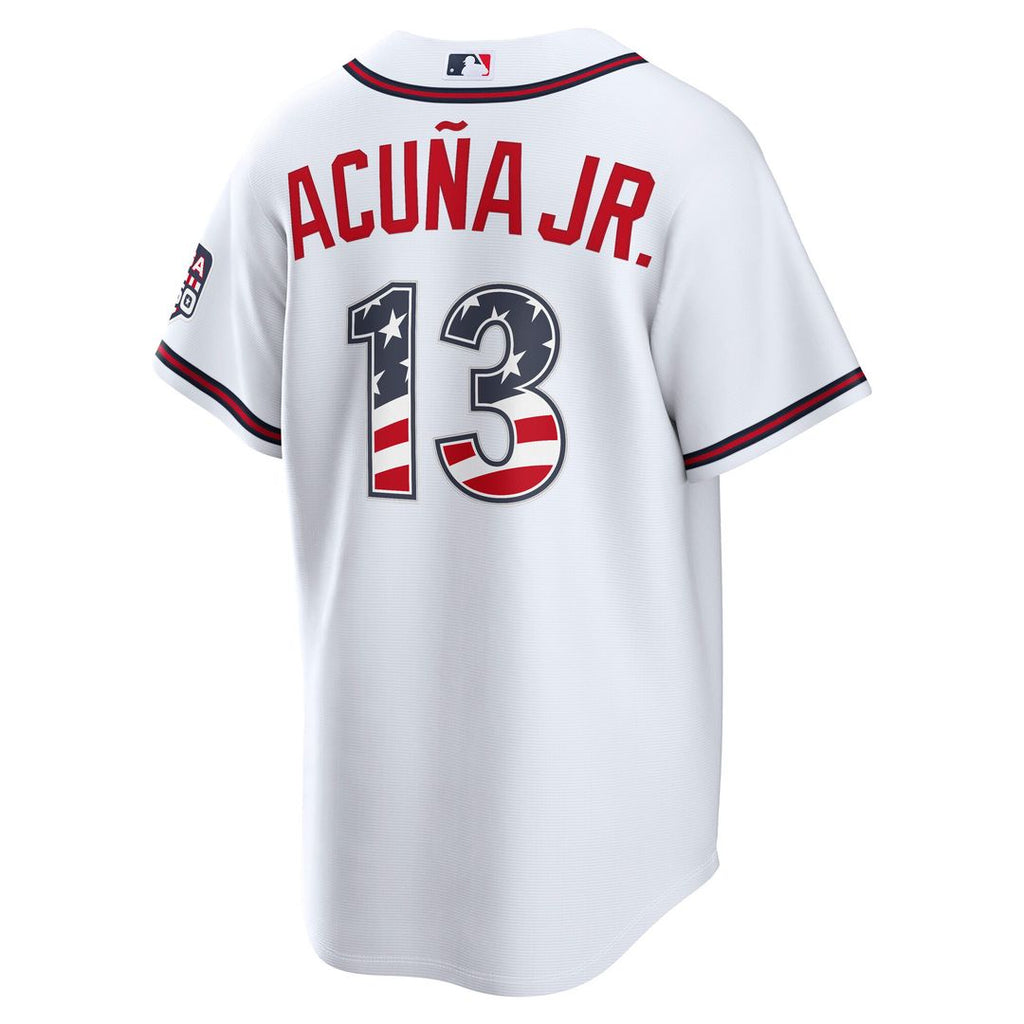 Atlanta Braves Ronald Acuña Jr. USA 250 Fourth of July Home Stadium Jersey - White