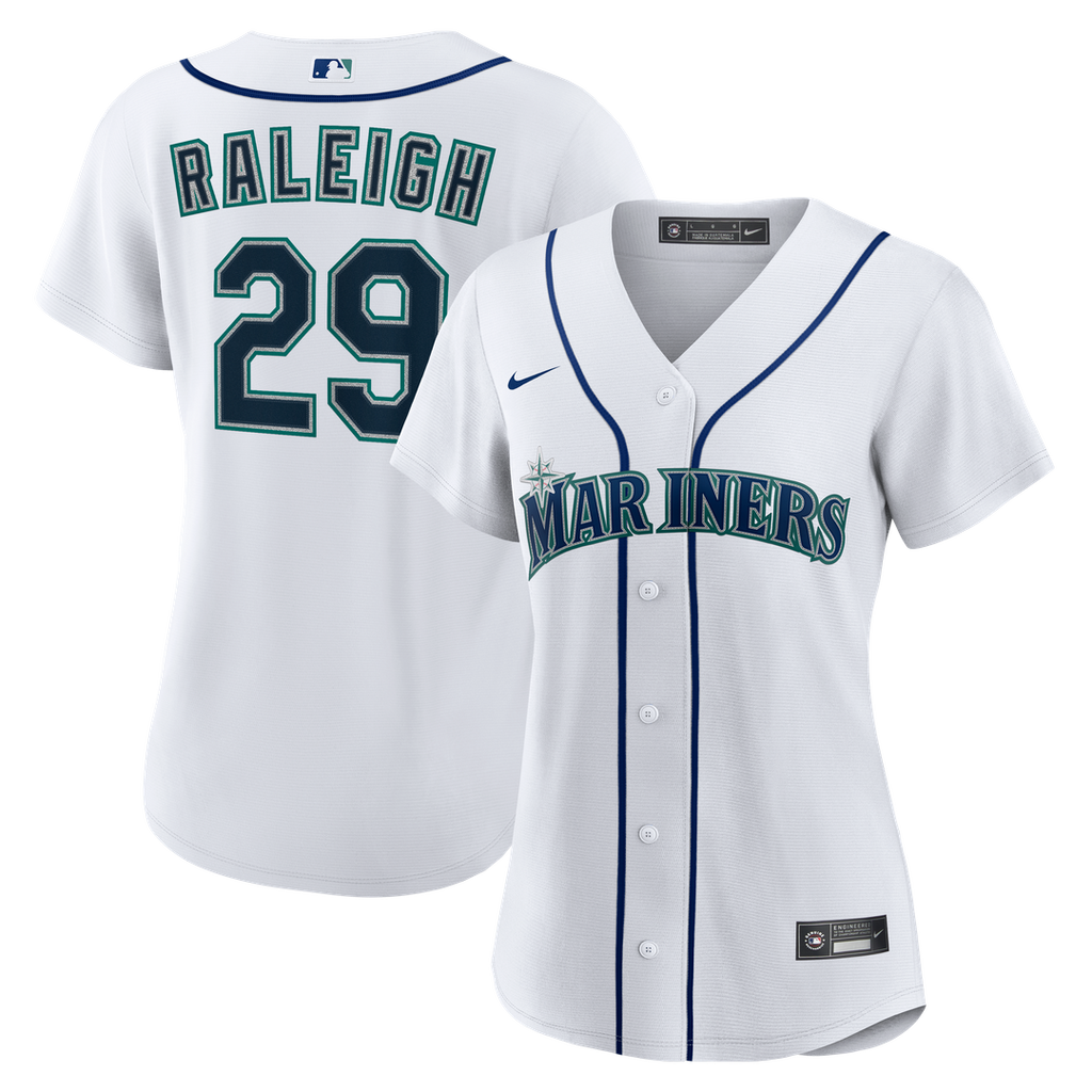 Seattle Mariners Cal Raleigh Women's Home Replica Jersey - White