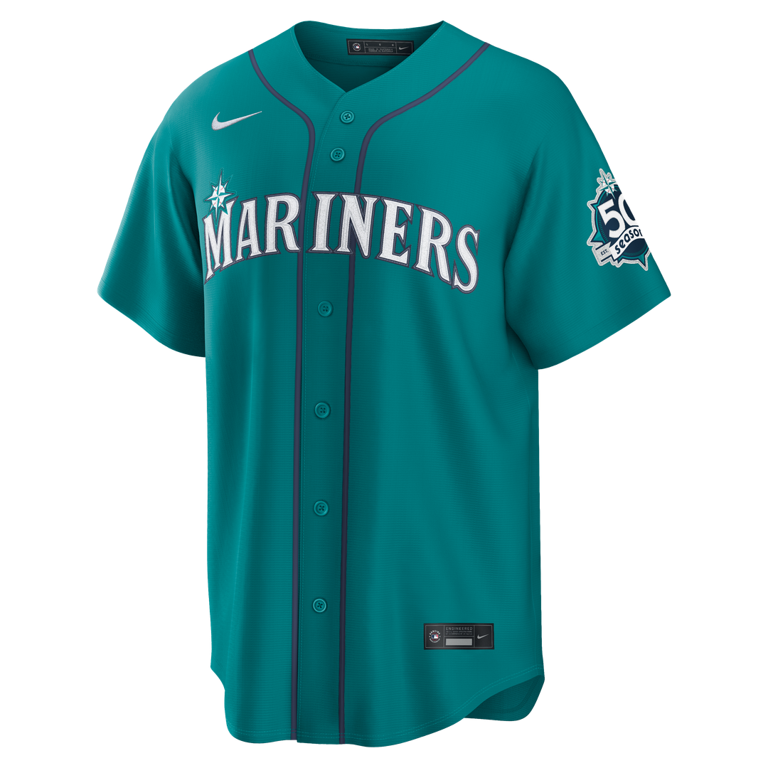 Seattle Mariners Cal Raleigh Alternate 50th Season Patch Stadium Jersey - Teal