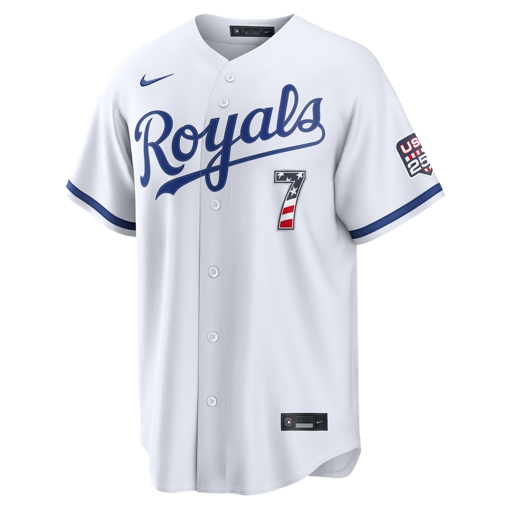 Kansas City Royals Bobby Witt Jr. USA 250 Fourth of July Home Stadium Jersey - White