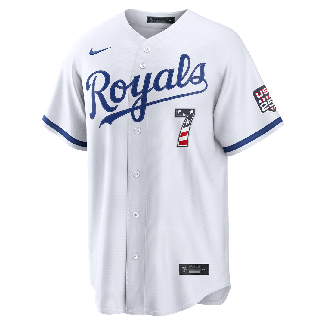 Kansas City Royals Bobby Witt Jr. USA 250 Fourth of July Home Stadium Jersey - White