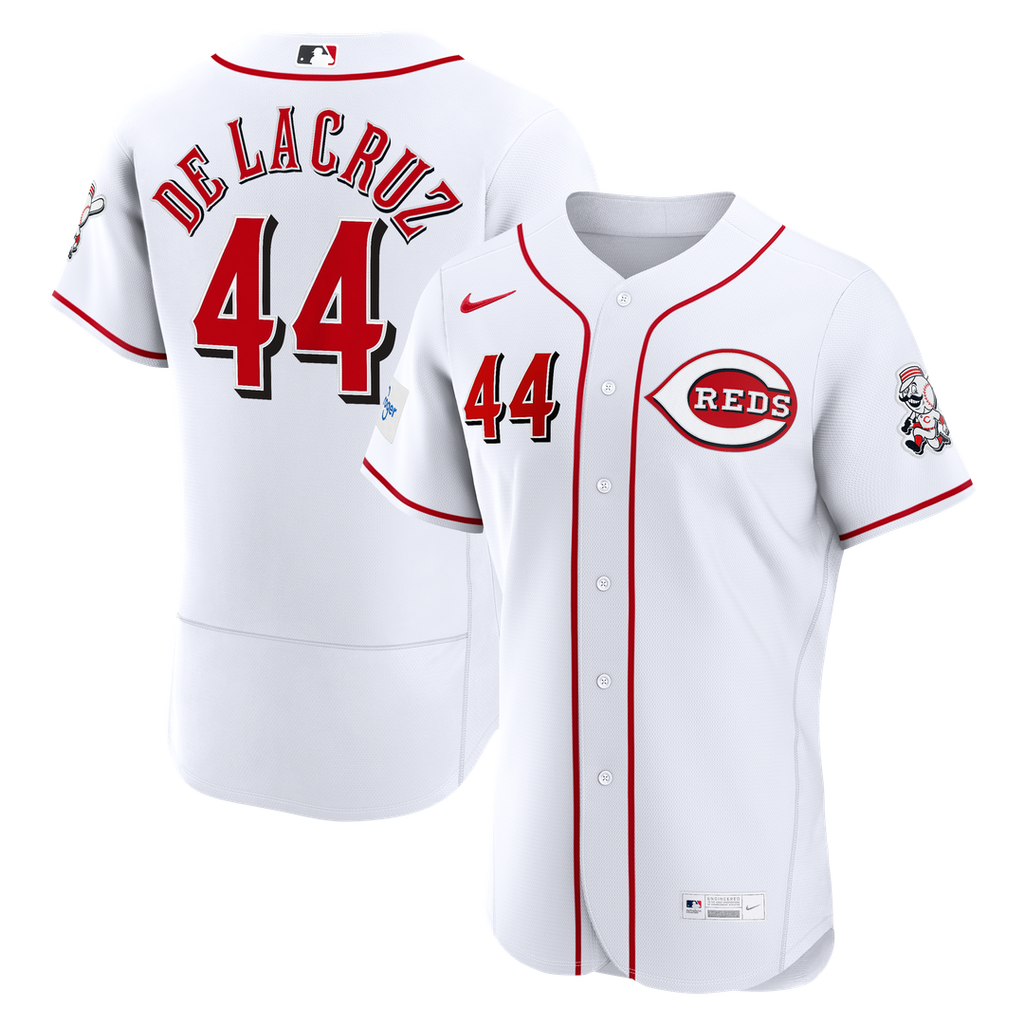 Cincinnati Reds Elly De La Cruz Home Authentic Sponsor Patch Jersey - White