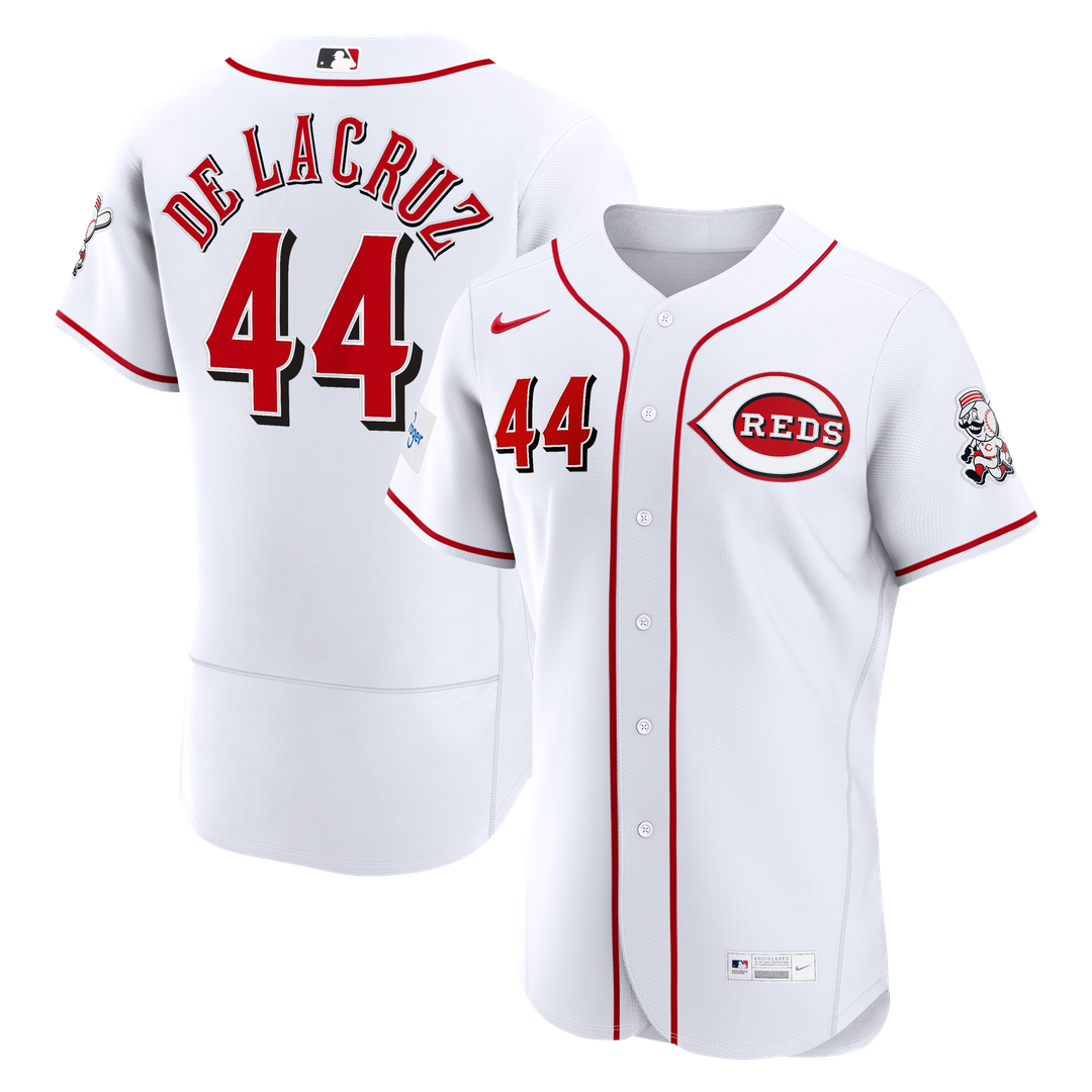 Cincinnati Reds Elly De La Cruz Home Authentic Sponsor Patch Jersey - White