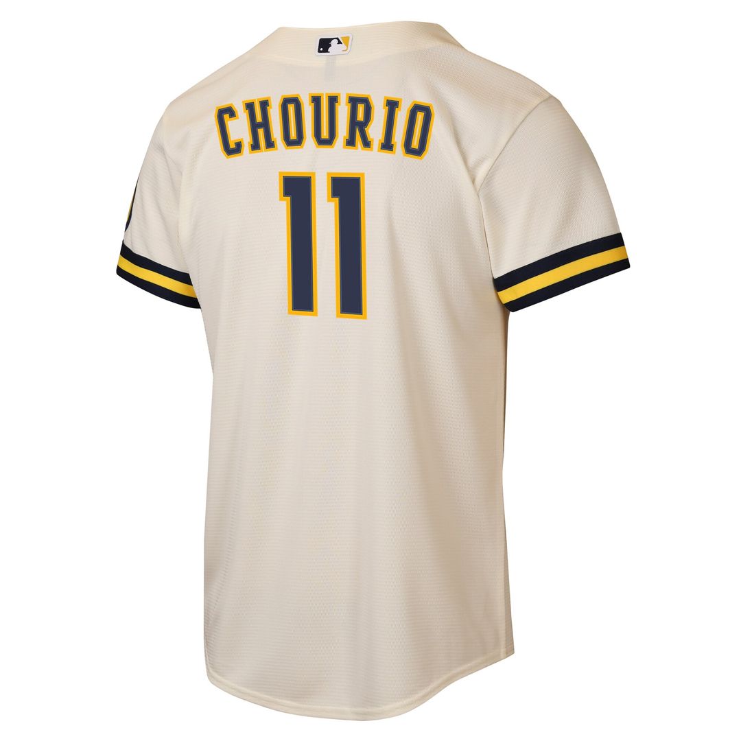 Milwaukee Brewers Jackson Chourio Youth Home Stadium Jersey - Cream