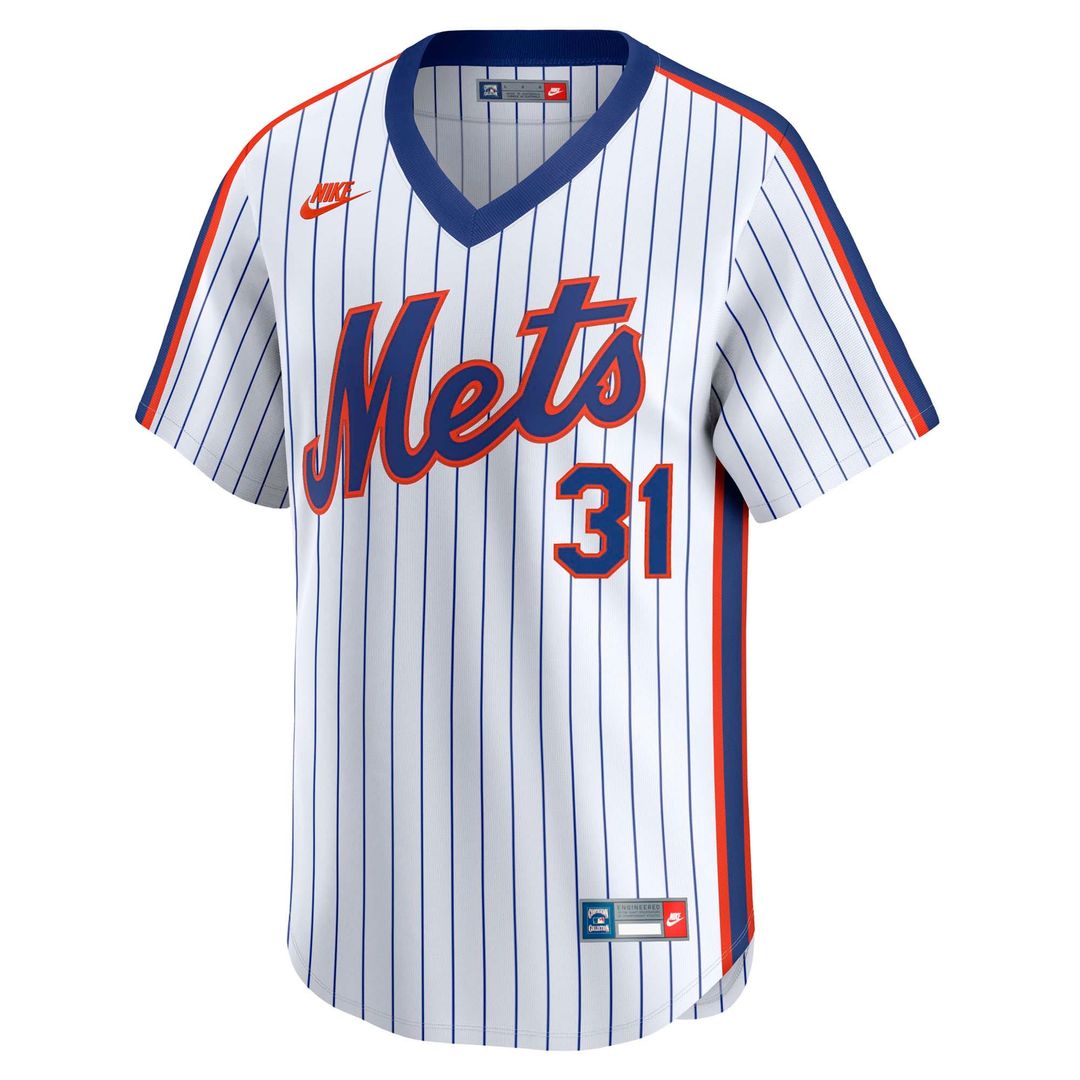 New York Mets Mike Piazza Throwback Cooperstown Limited Jersey - White