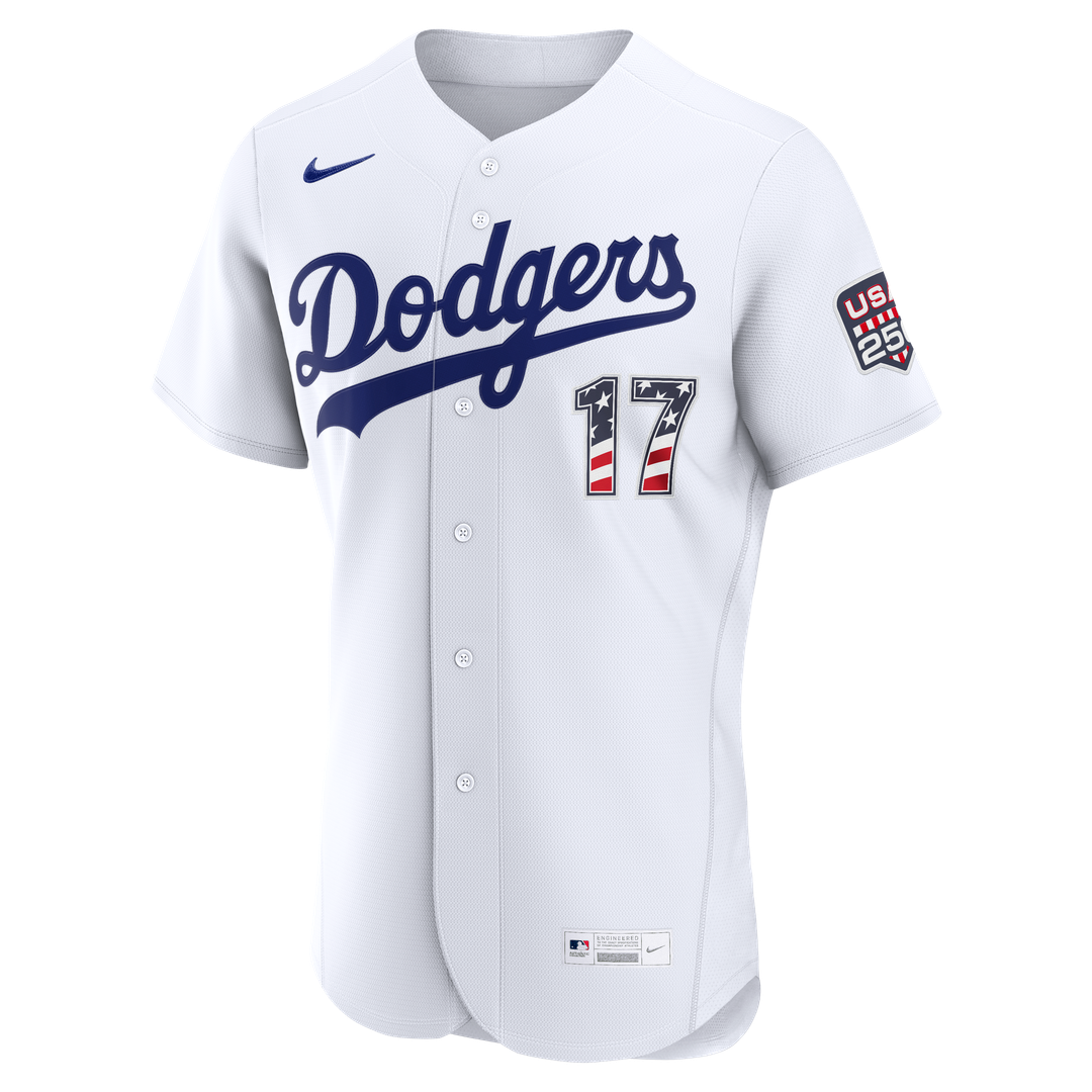 Los Angeles Dodgers Shohei Ohtani USA 250 Fourth of July Home Authentic Jersey - White