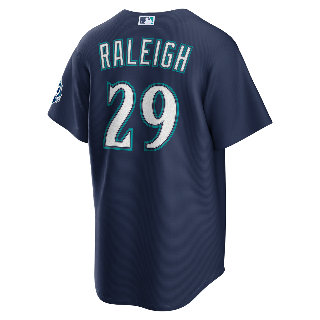 Seattle Mariners Cal Raleigh Home Stadium 50th Season Patch Jersey - White