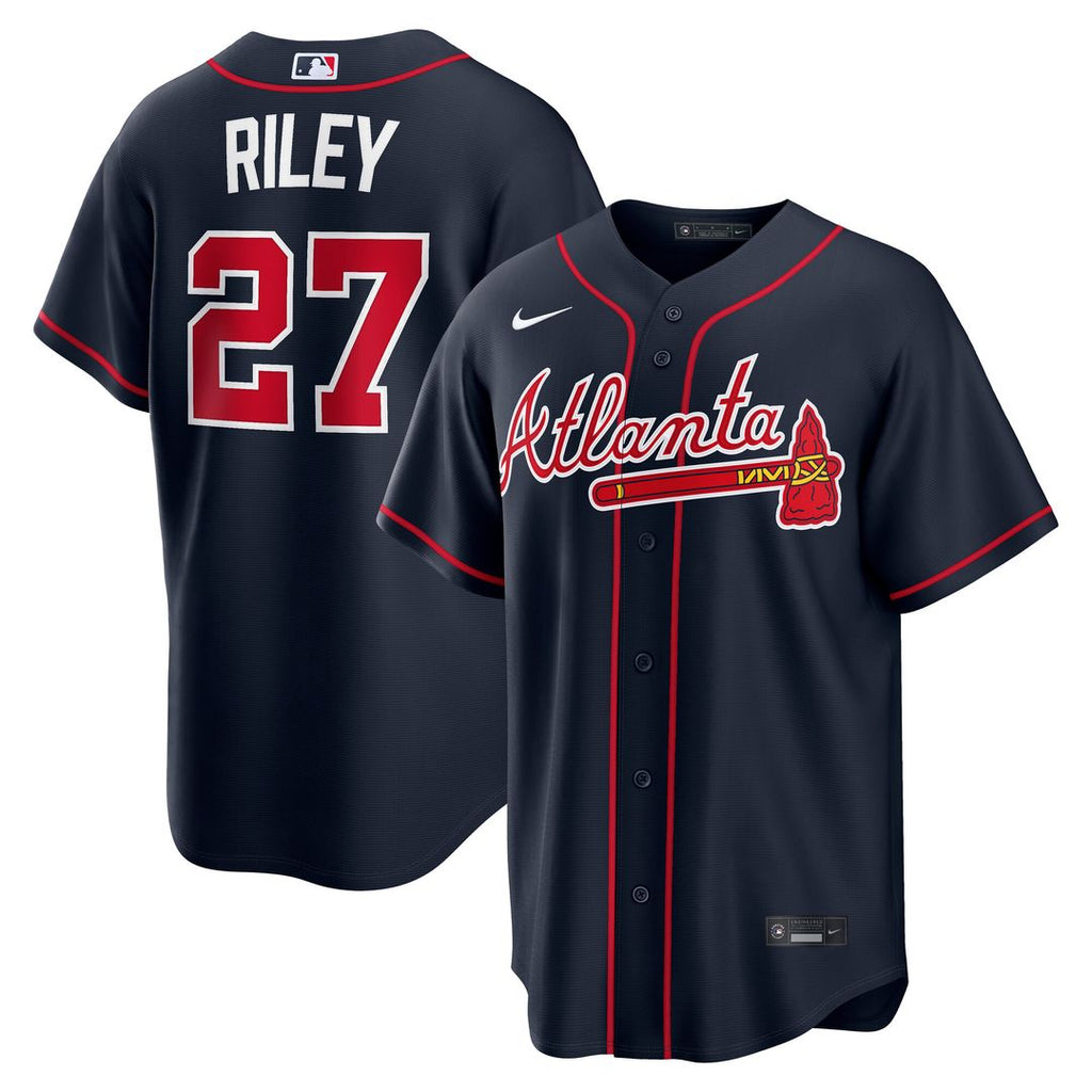 Atlanta Braves Austin Riley Alternate Replica Jersey - Navy