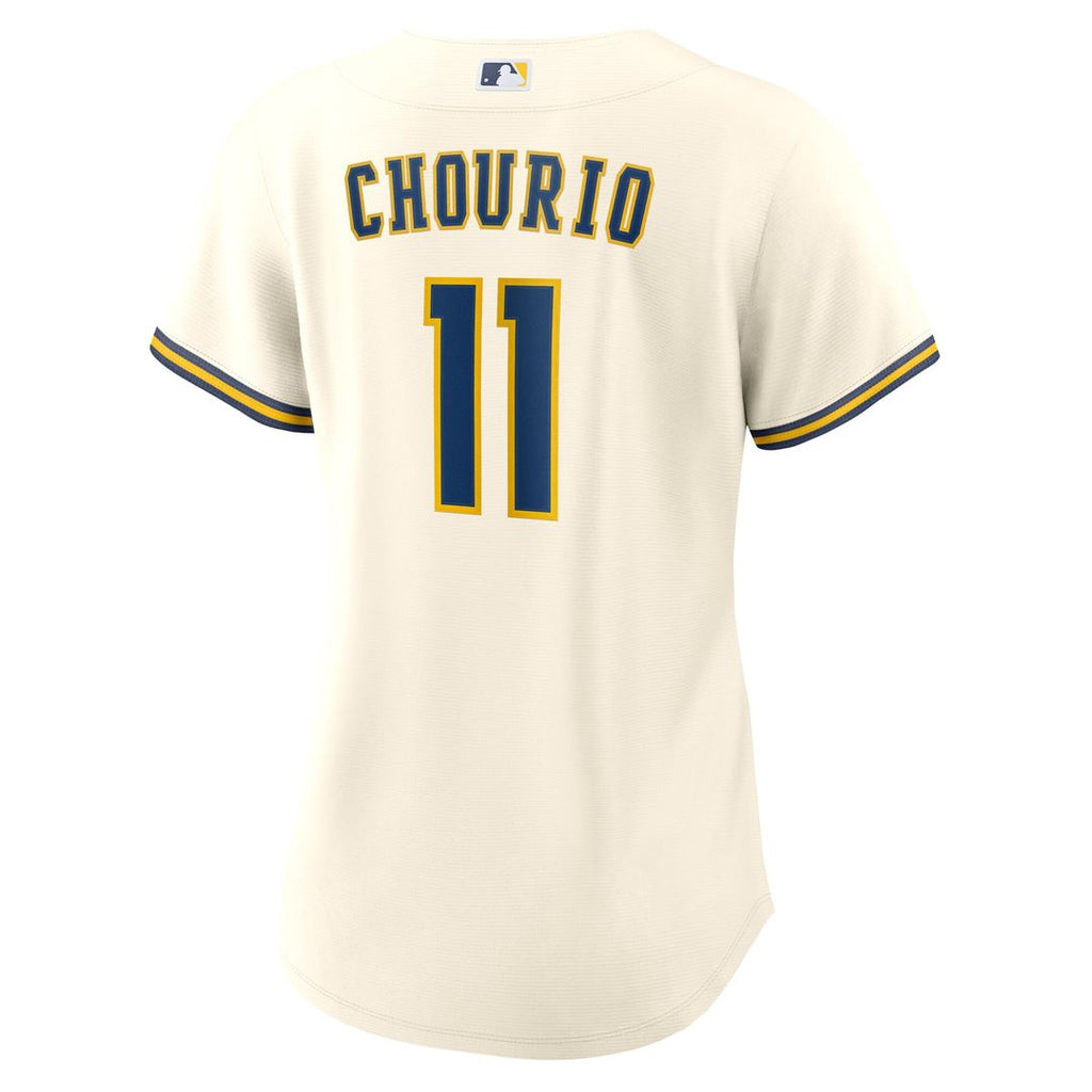 Milwaukee Brewers Jackson Chourio Women's Home Replica Jersey - Cream