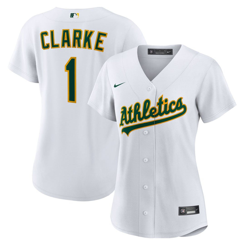 Athletics Denzel Clarke Women's Home Replica Jersey - White