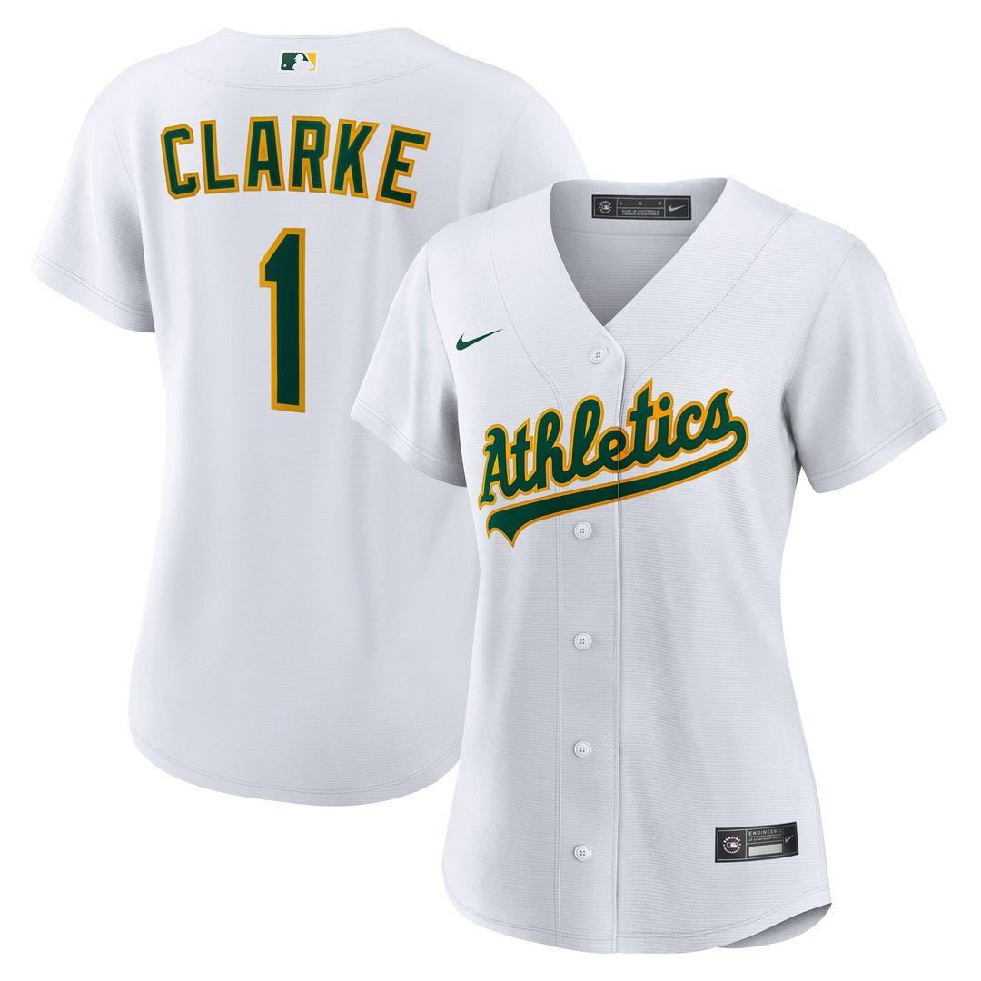 Athletics Denzel Clarke Women's Home Replica Jersey - White