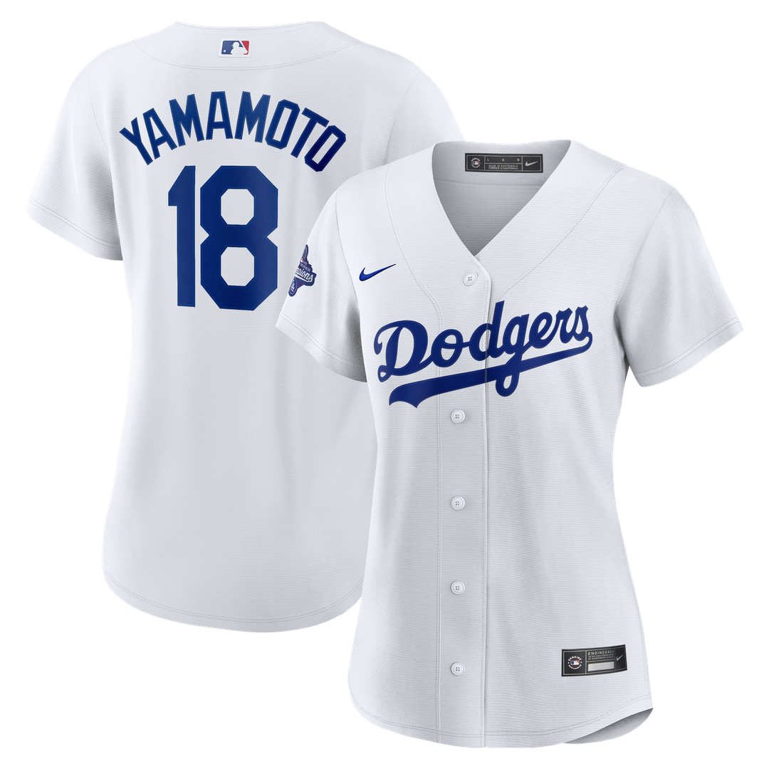 Los Angeles Dodgers Yoshinobu Yamamoto Women's 2025 World Series Champions Home Replica Jersey - White